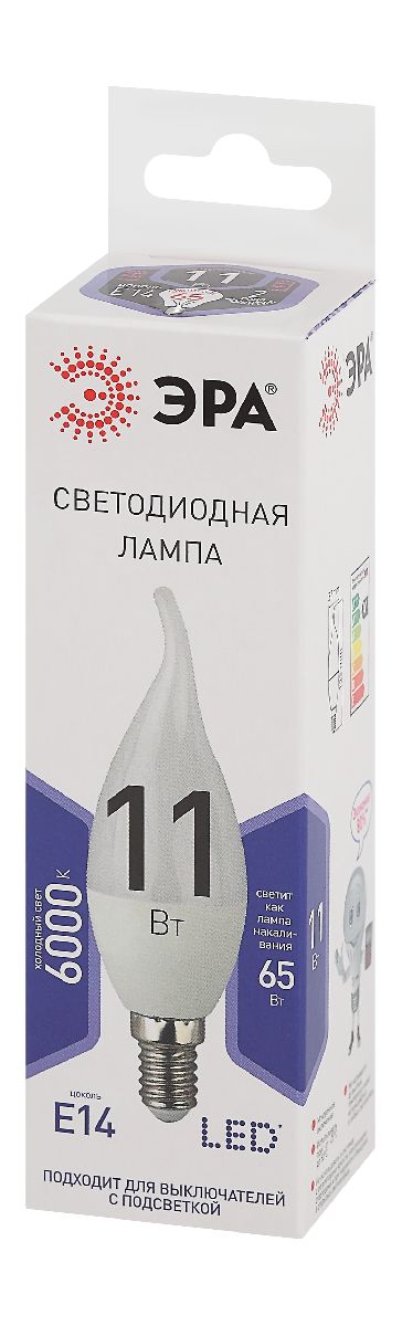 Лампа светодиодная Эра E14 11W 6000K LED BXS-11W-860-E14 Б0032994