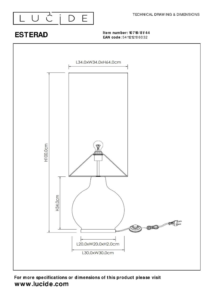 Торшер Lucide Esterad 10719/81/44