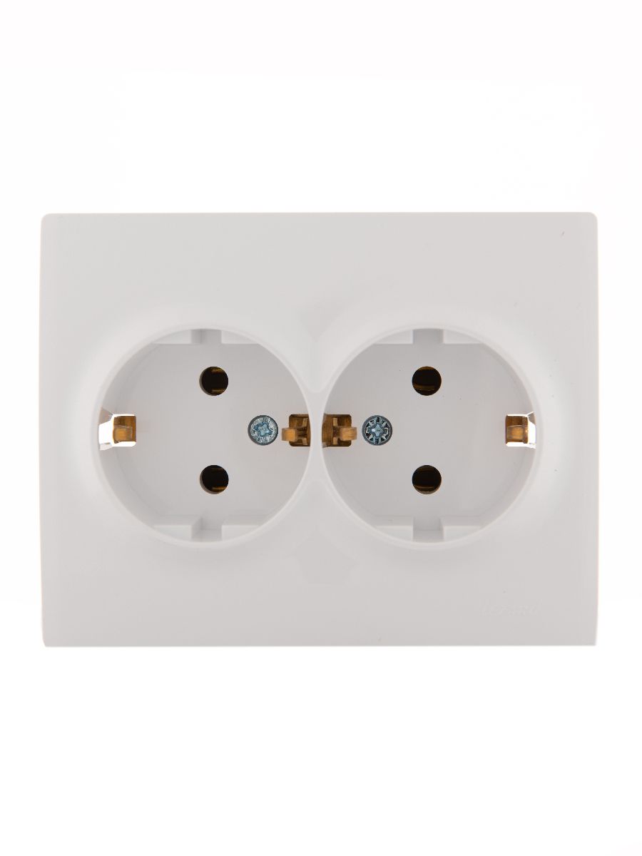 Розетка двойная с/з Lezard Karina 707-0200-127