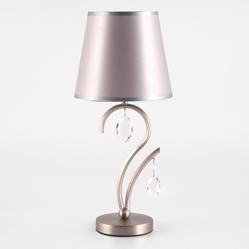 Настольная лампа Eurosvet Aurelia 01059/1 сатин-никель/прозрачный хрусталь Strotskis