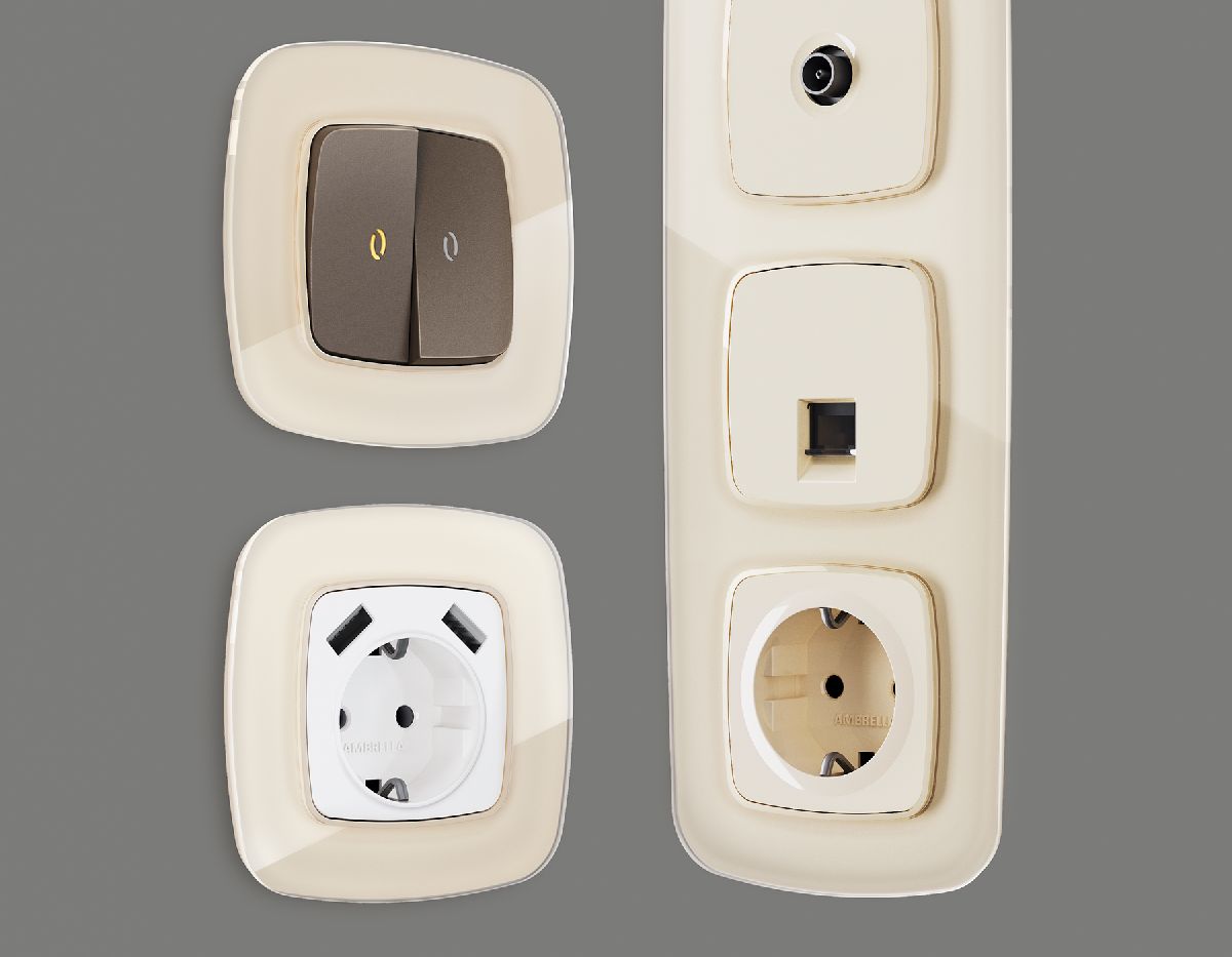 Рамка трехместная Ambrella Volt Radian OF320303