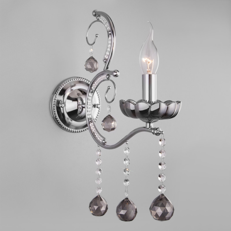 Бра Eurosvet 10107/1 хром/дымчатый хрусталь Strotskis