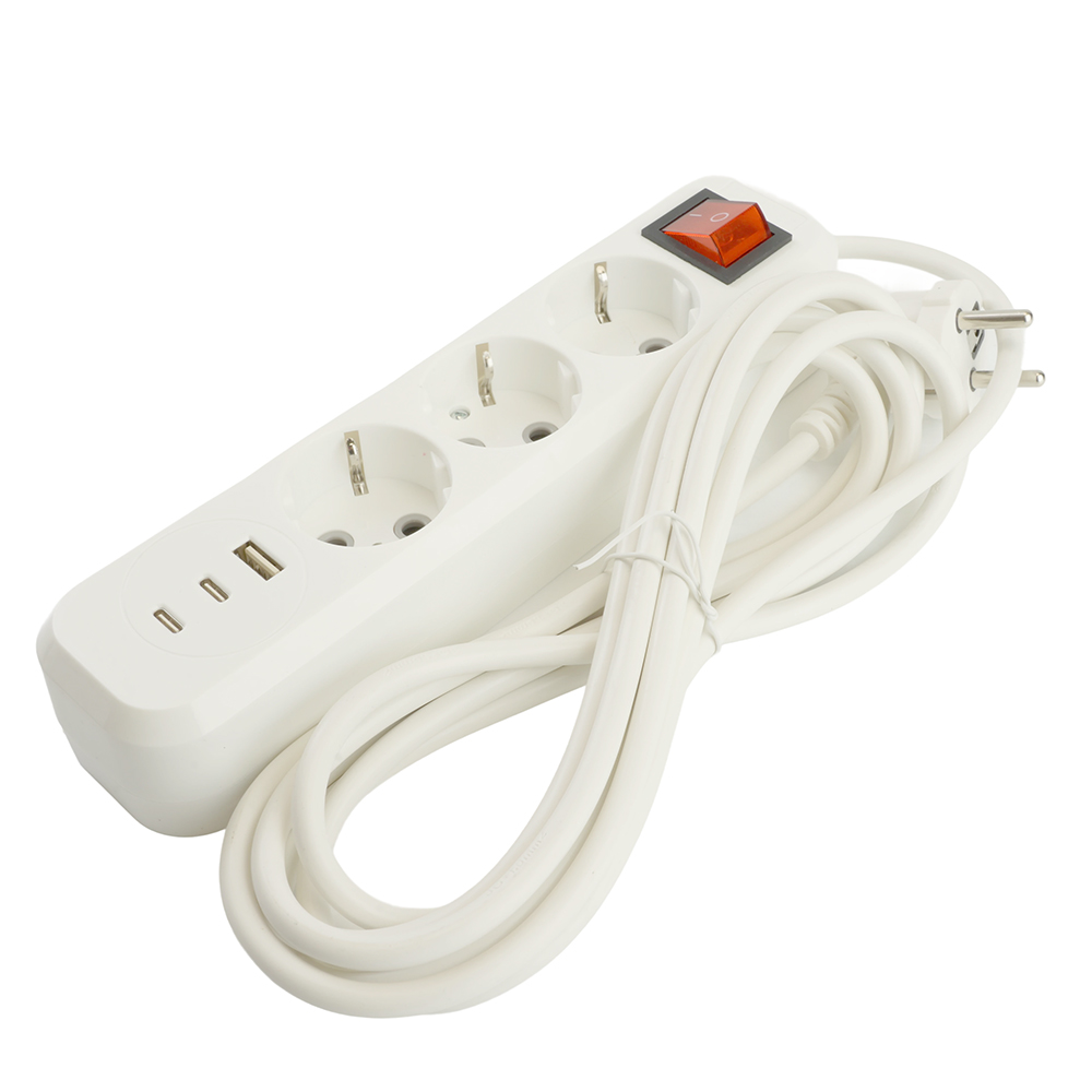 Удлинитель 3-местный с/з с выключателем Stekker Home HM071-31-03 50137