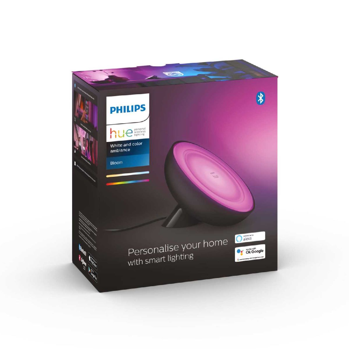 Умная настольная лампа Philips Hue Bloom в черном корпусе Hue Bloom gen 4 EU/UK 929002376001