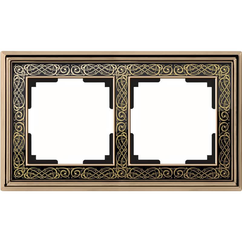 Рамка Werkel Palacio Gracia на 2 поста золото/черный WL77-Frame-02 4690389126055
