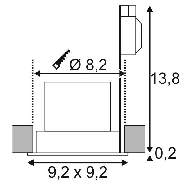 Встраиваемый светодиодный светильник SLV Contone Square 161301