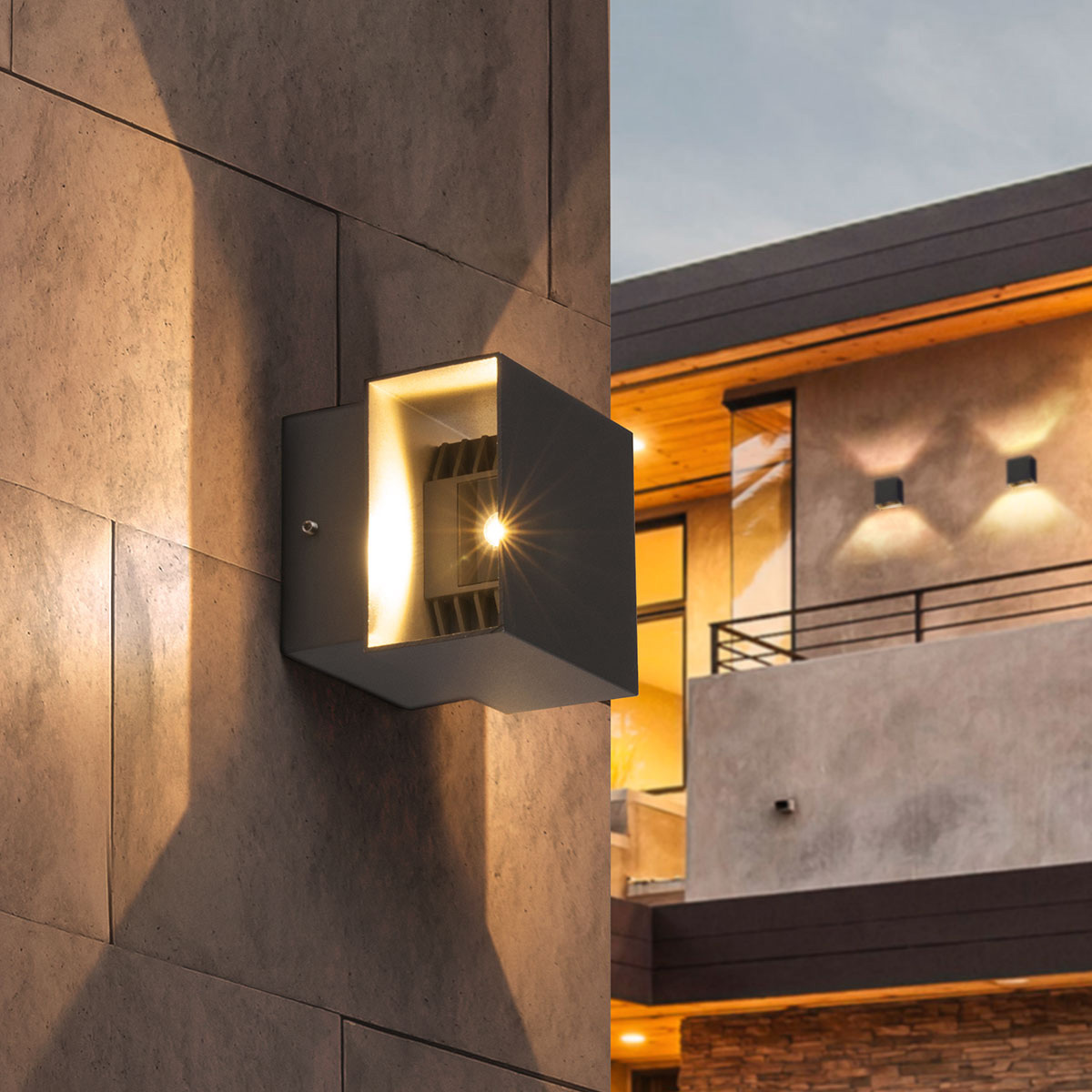 Уличный настенный светодиодный светильник Elektrostandard 1607 Techno LED Fobos графит 4690389086069