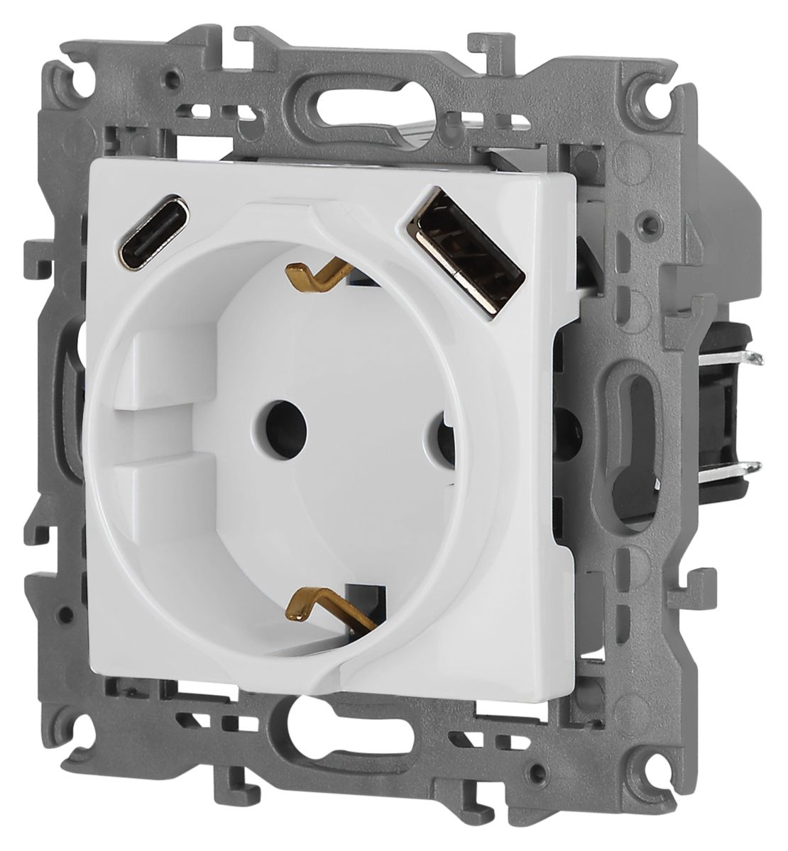 Розетка со шторками с USB type-A+C Эра Elegance 14-4108-01 Б0067736