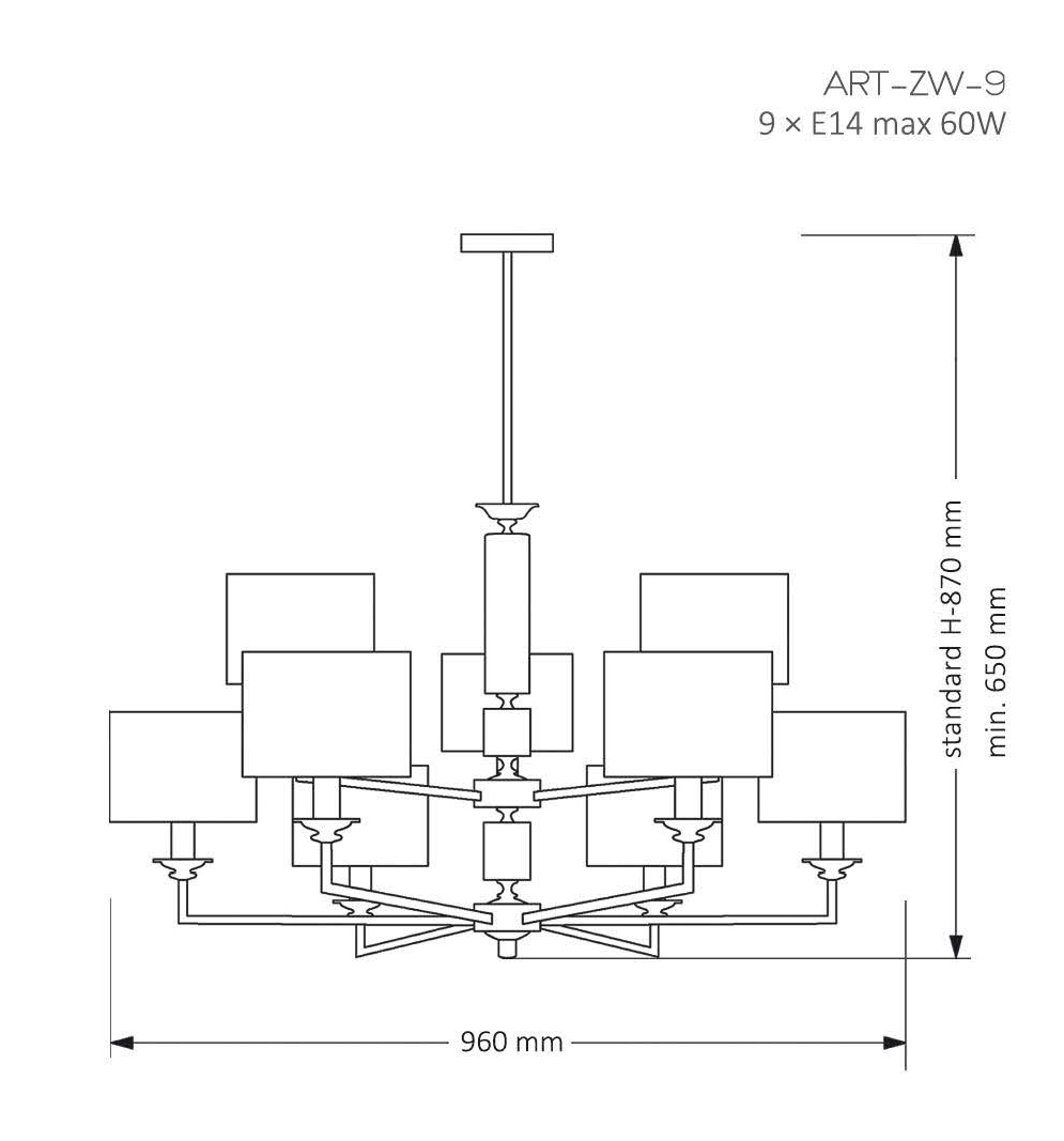 Подвесная люстра Kutek Mood Artu ART-ZW-9 (Z)
