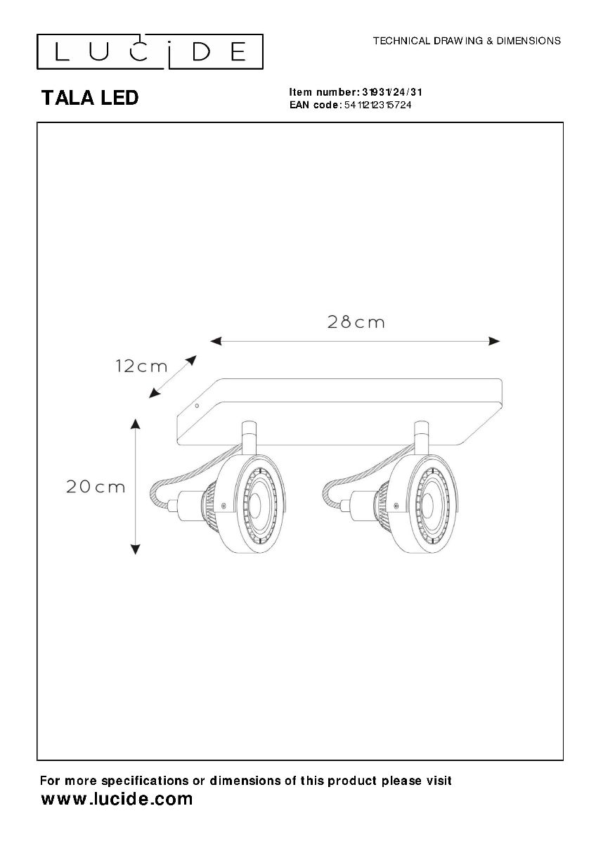 Спот Lucide Tala Led 31931/24/31