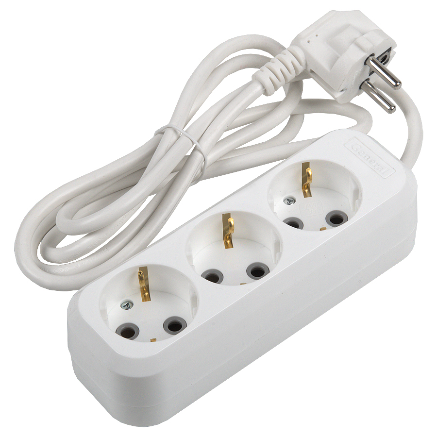 Удлинитель бытовой General GES-16-3x100-3-7m 470095