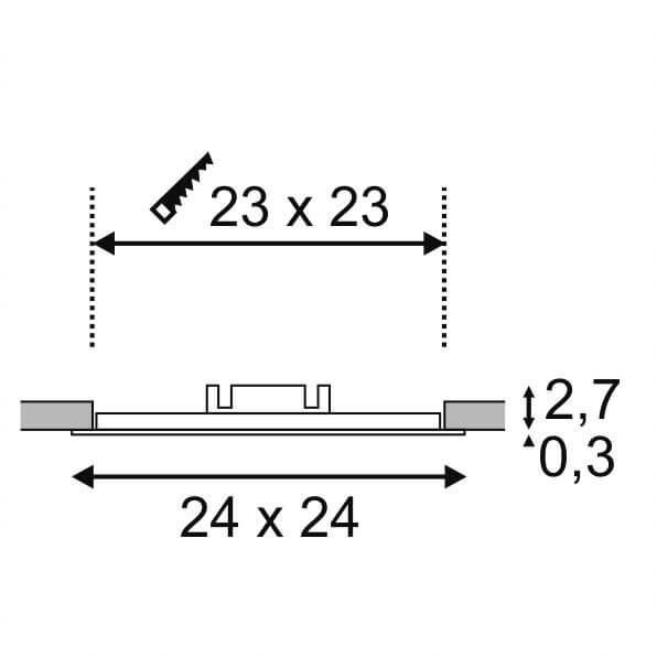 Встраиваемый светодиодный светильник SLV Senser Square 162773