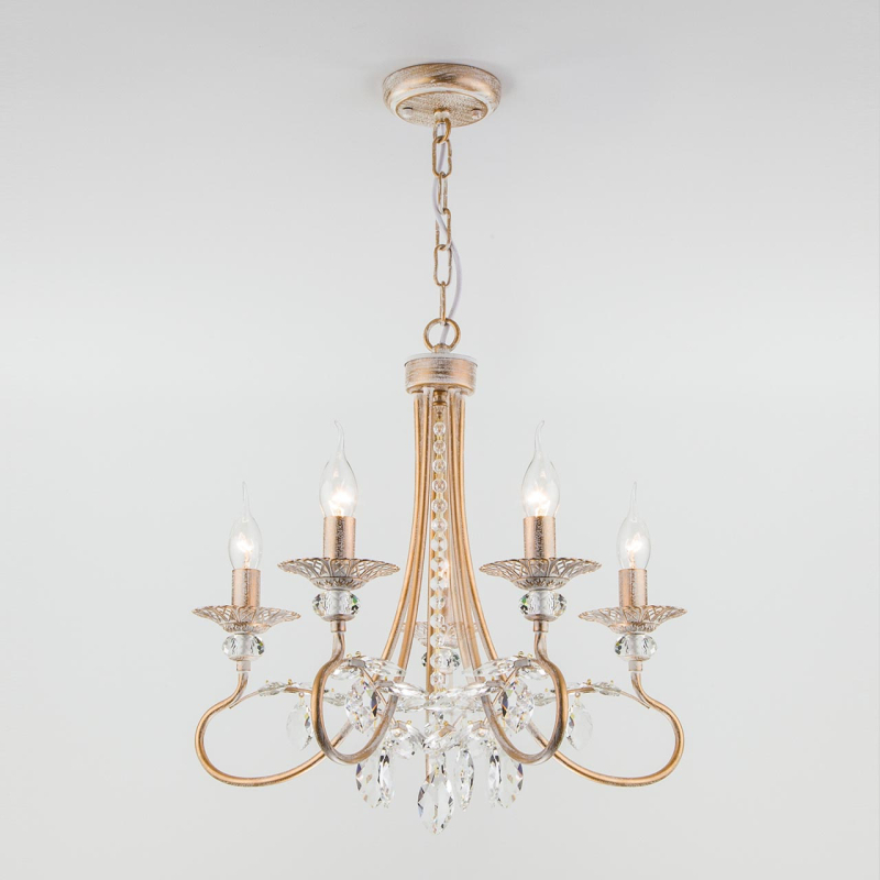 Подвесная люстра Eurosvet Александрия 60057/5 белый с золотом