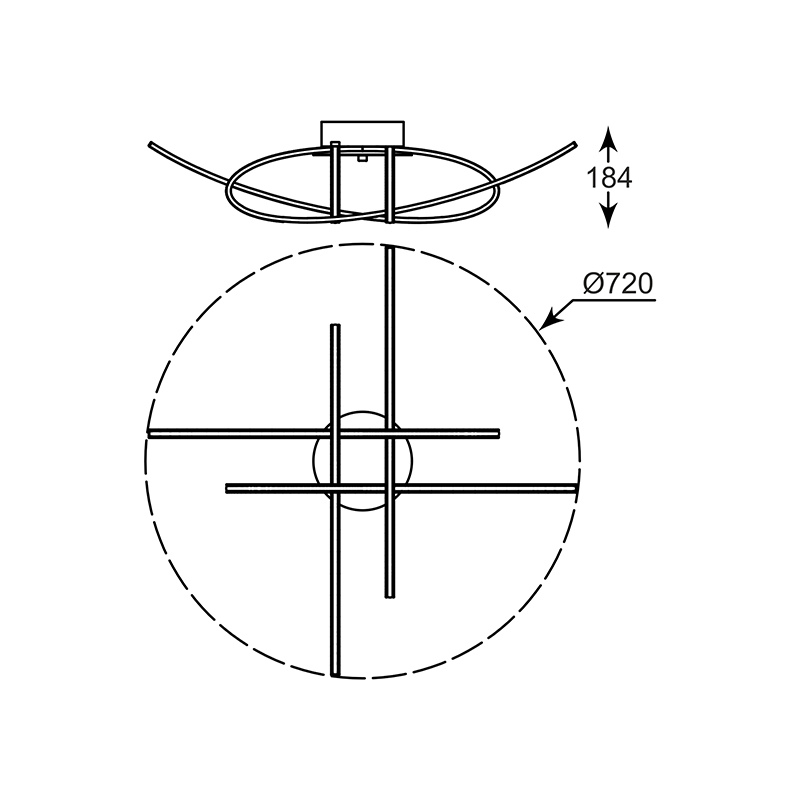Потолочная люстра светодиодная Zumaline PONTA PL170855-4