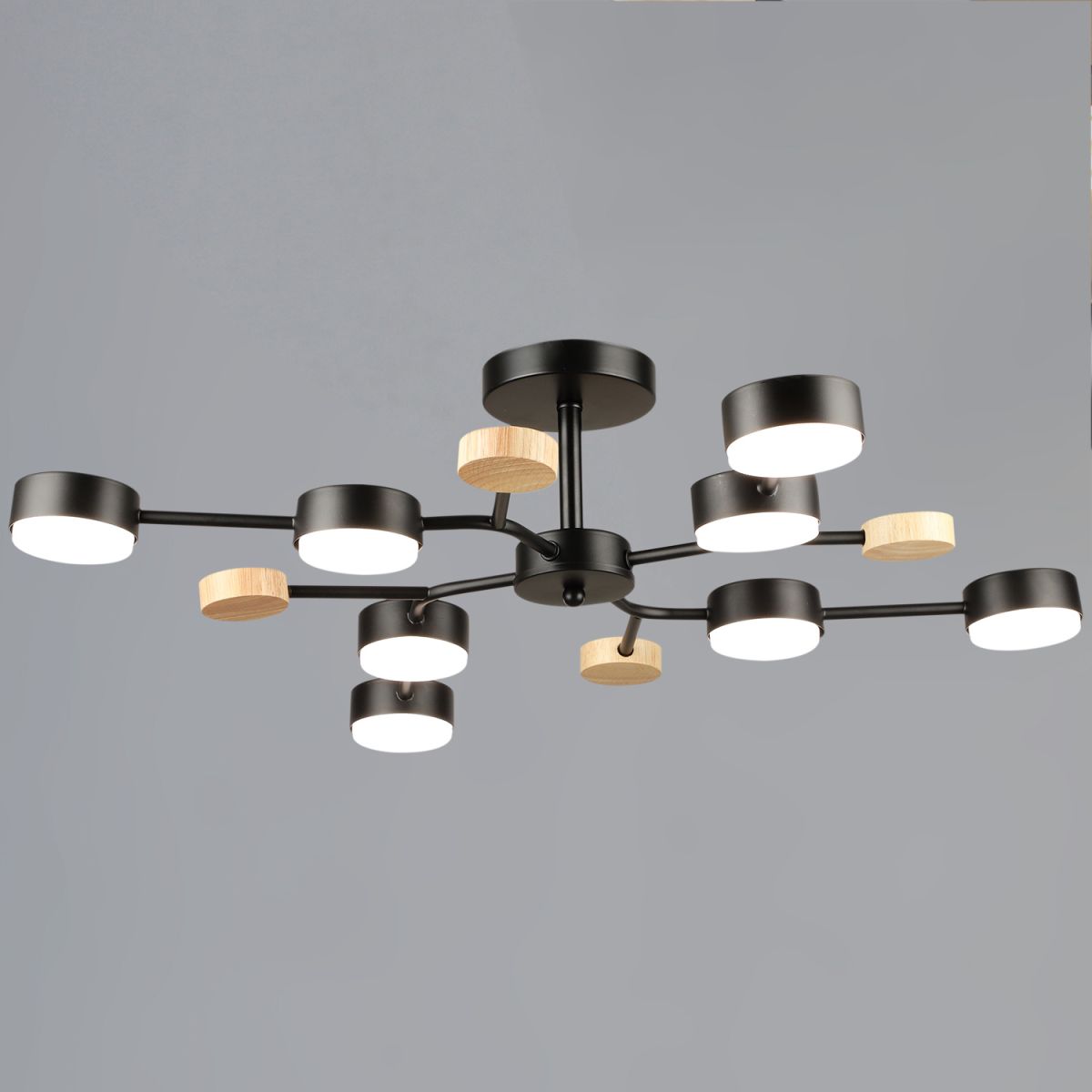 Люстра на штанге Reluce 03860-0.3-08 BK+WOOD GX53