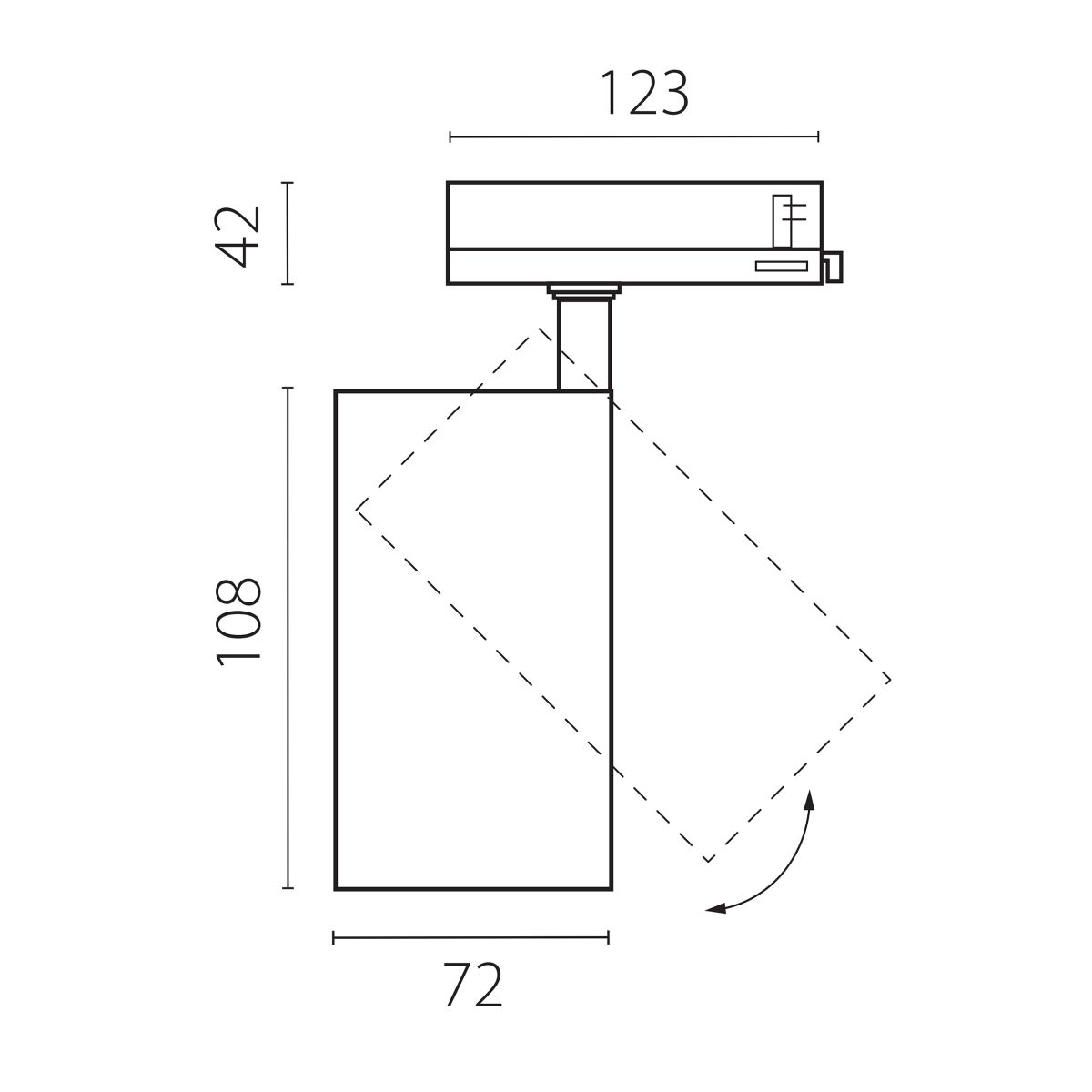 Трековый трехфазный светильник Quattro LED 15G с адаптером Lightstar Alta Base A5237QT15G