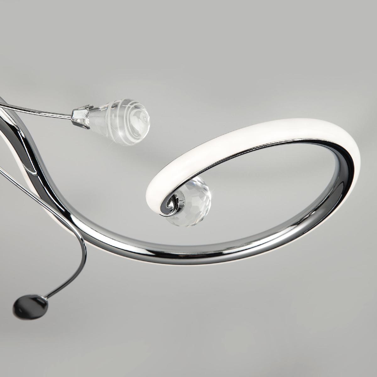 Потолочная светодиодная люстра с дистанционным управлением Eurosvet Curl 90129/5 хром