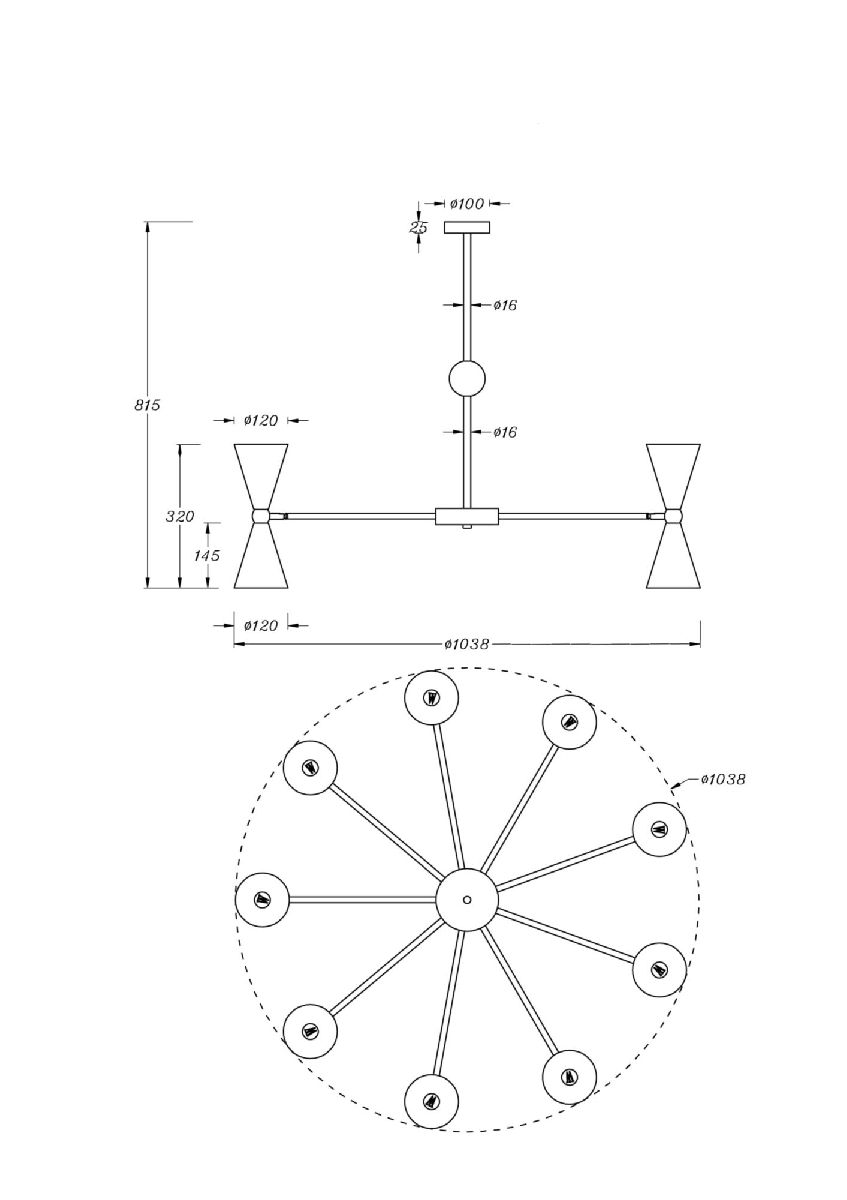 Подвесная люстра второго света Maytoni Vesper MOD108PL-18WG