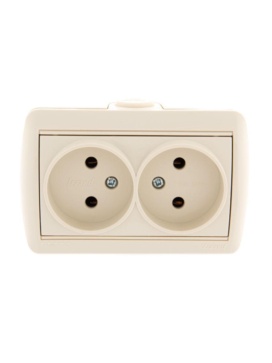 Розетка двойная б/з Lezard Nata 710-0300-128