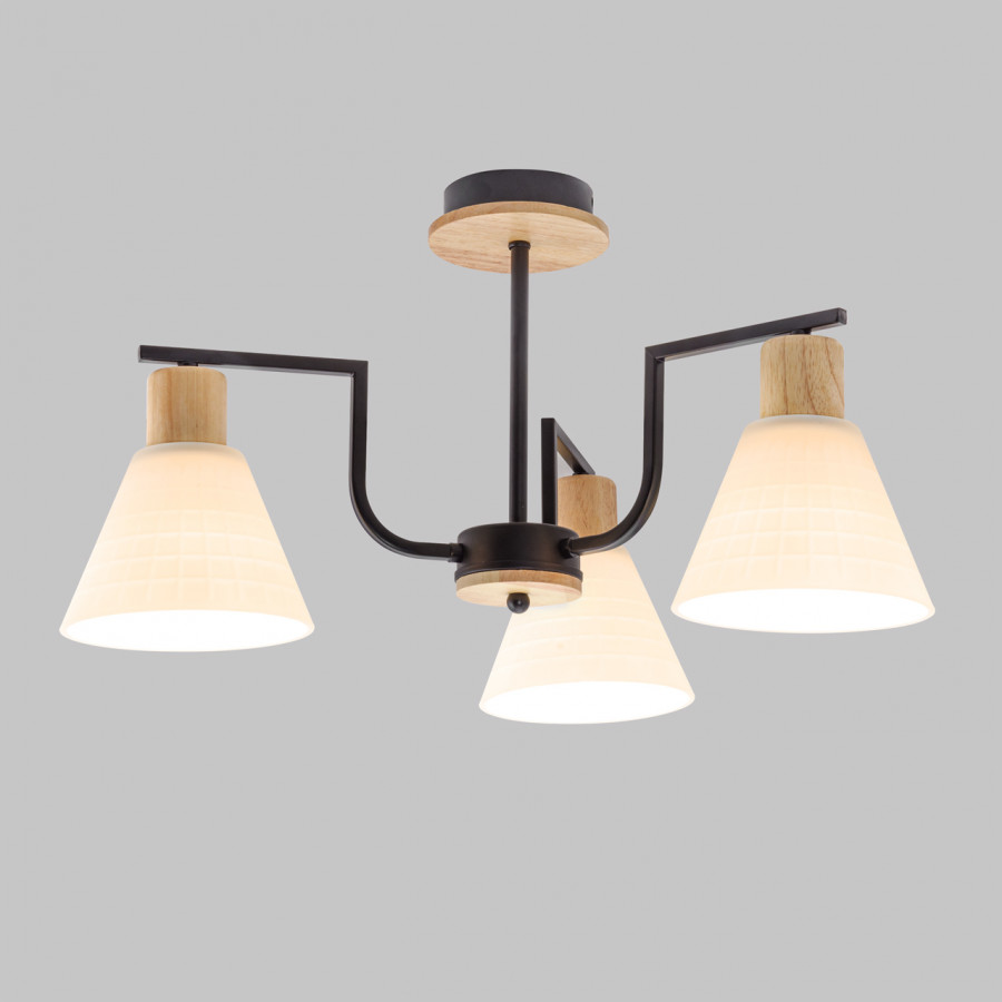 Люстра на штанге IMEX MD.5716-3-S-BK+WOOD
