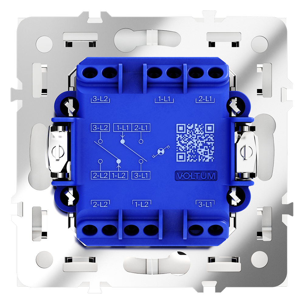 Проходной переключатель двухклавишный с подсветкой Voltum S70 VLS020402 (белый матовый)