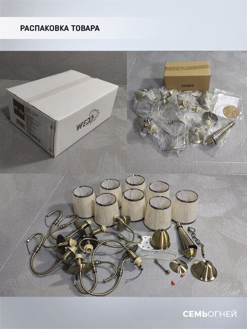 Подвесная люстра Wedo Light Dzhulianna WD3575/8H-AB-BG