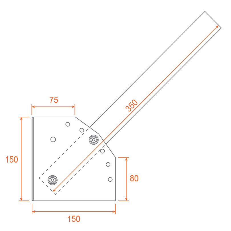 Кронштейн универсальный для консольного светильника Wolta К1Н-0-035-БМ