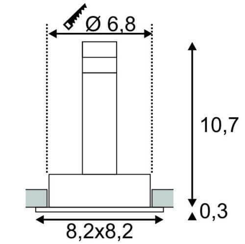 Встраиваемый светильник SLV New Tria 68 Square 113476