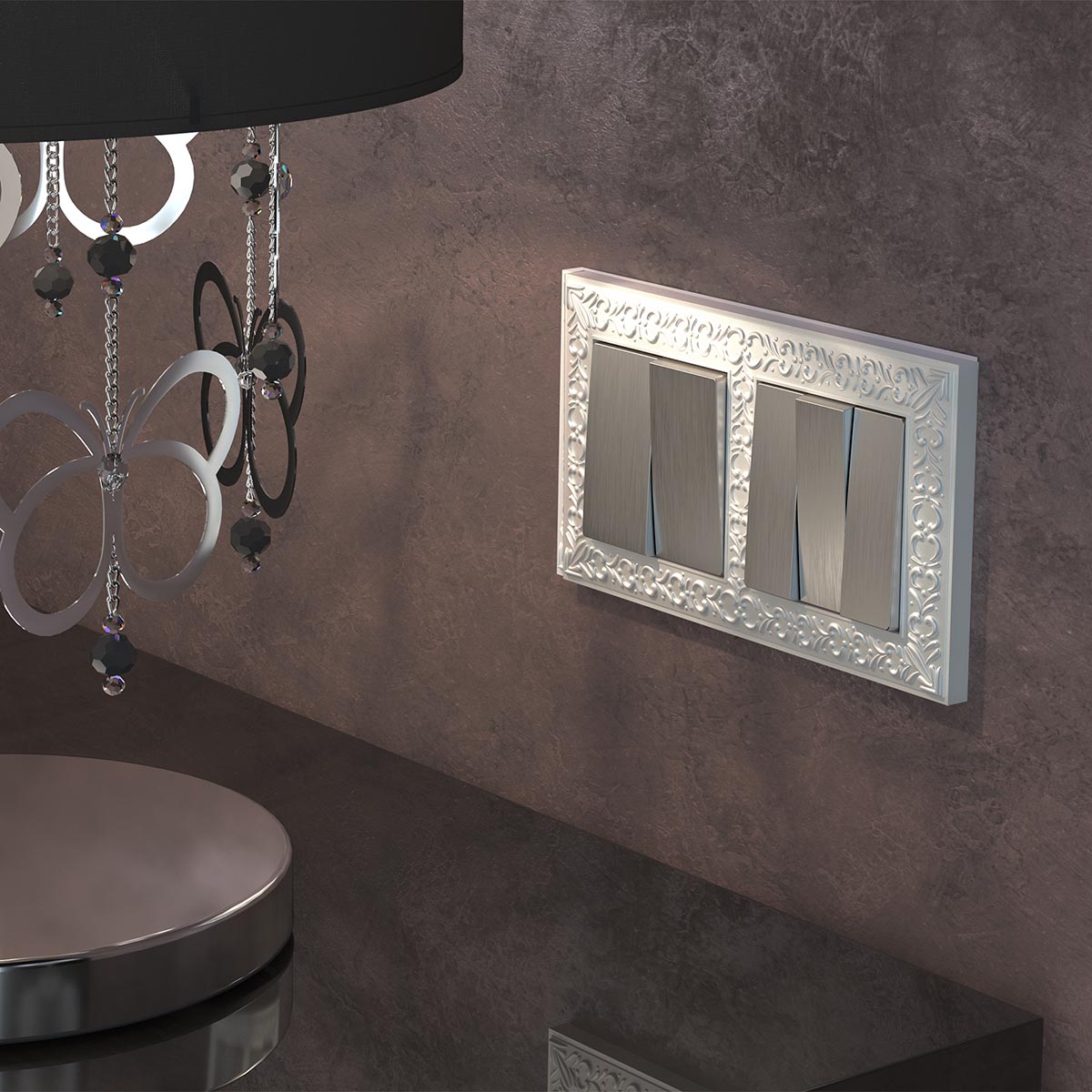 Набор клавиш Werkel для выключателя трехклавишного cеребряный рифленый W1139009 4690389159640