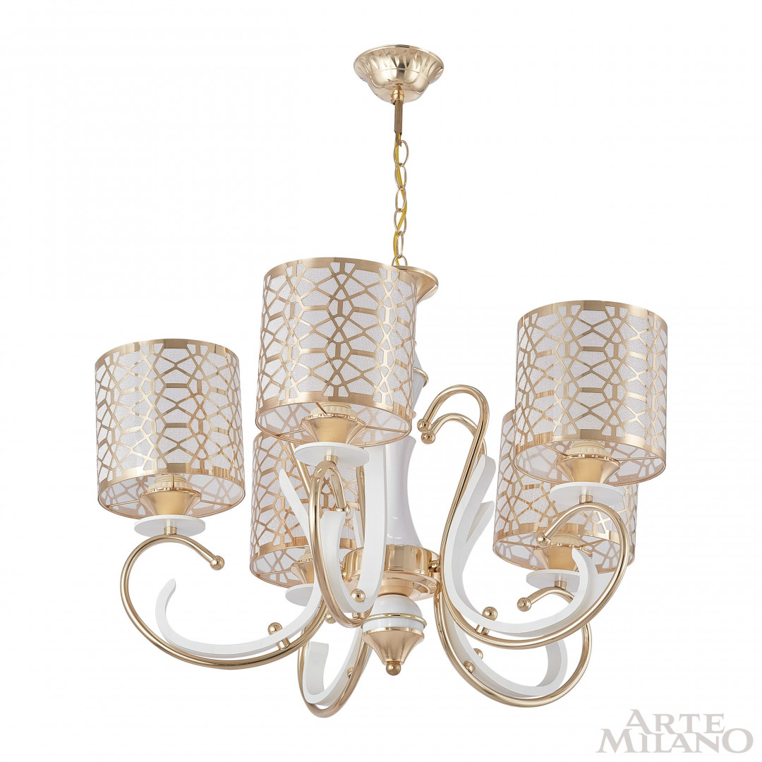 Подвесная люстра Arte Milano Florentia-1237 301237/5 Wh/Gd