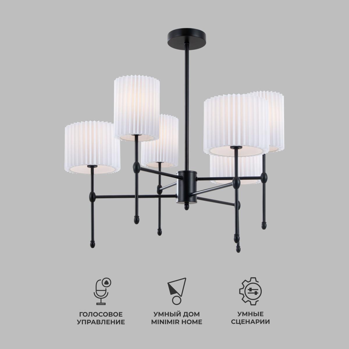 Люстра на штанге Eurosvet Notturno 60162/6 черный Smart a065662