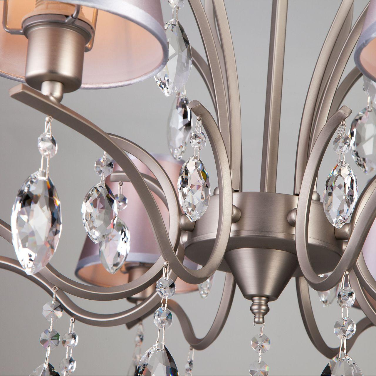 Подвесная люстра Eurosvet Aurelia 10089/8 сатин-никель/прозрачный хрусталь Strotskis