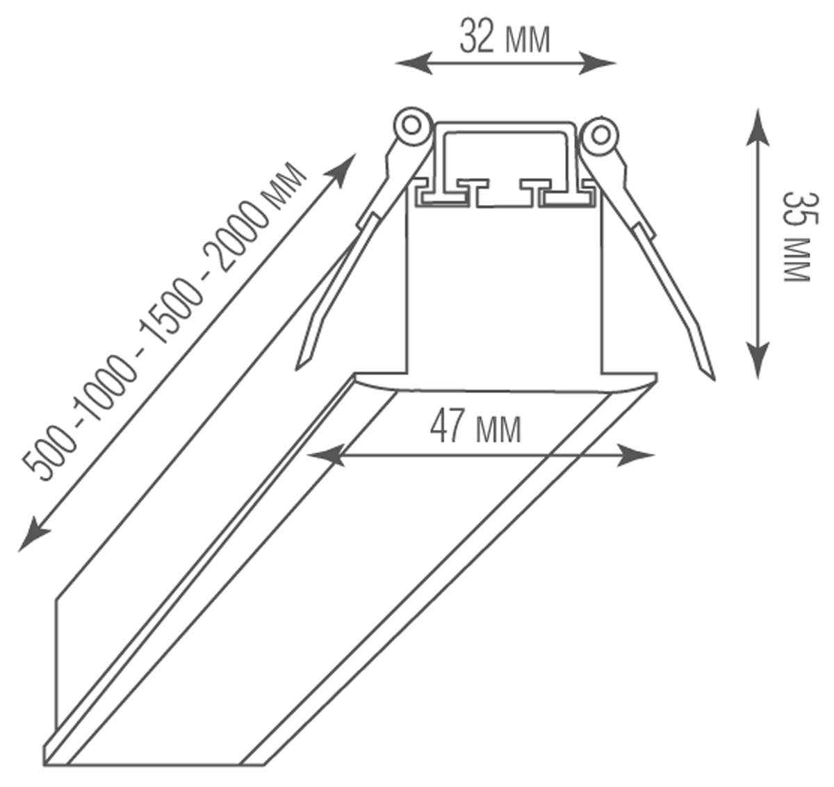 Встраиваемый светильник Donolux Led Line In DL18502M200WW60L3