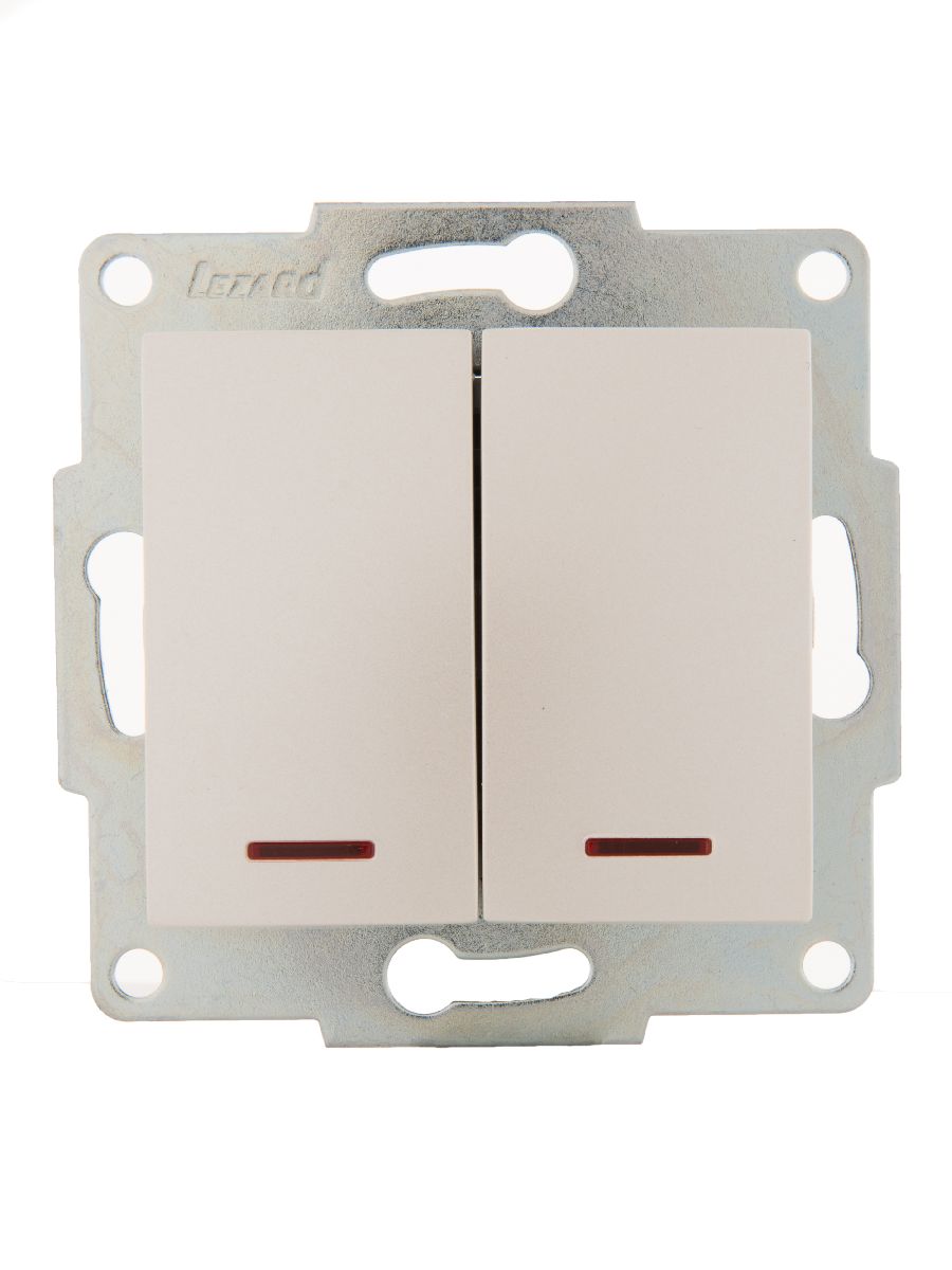 Выключатель двойной с подсветкой Lezard Karina 707-3088-112