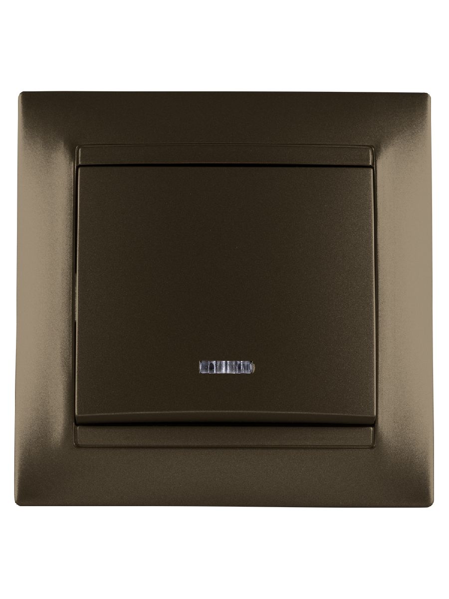 Выключатель одноклавишный с подсветкой Лама TDM Electric SQ1815-0704