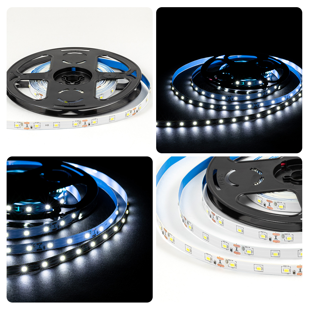 Светодиодная лента OGM 12В 2835 4,8Вт/м 6500К 7Лм/чип 5м IP21 LSE-248