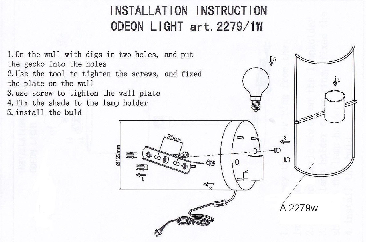 Настенный светильник Odeon Light Cats 2279/1W