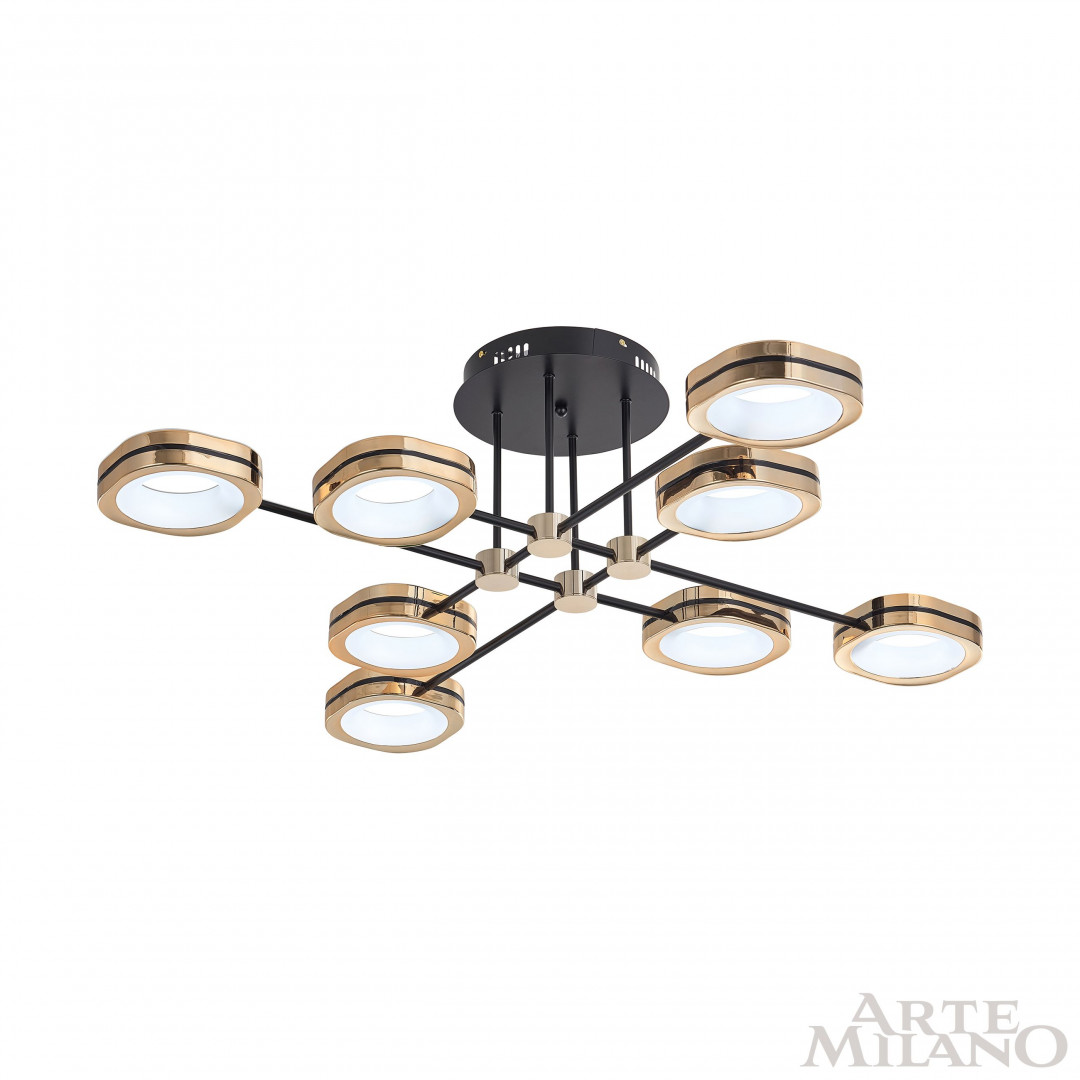 Потолочный светильник Arte Milano Ferrara 277999/8 BK/GD