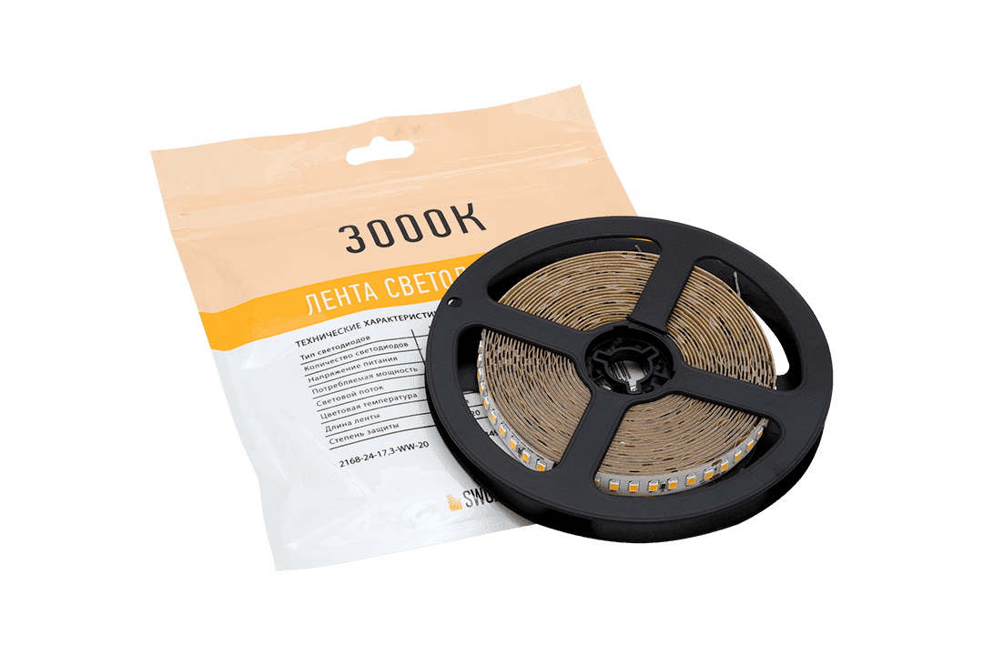 Светодиодная лента SWG SWG2P168-24-17.3-WW-20 003490