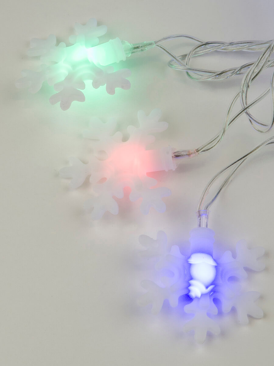 Светодиодная гирлянда (07936) Uniel Снежинки 220V разноцветный ULD-S0700-050/DTA MULTI IP20 SNOWFLAKES-3