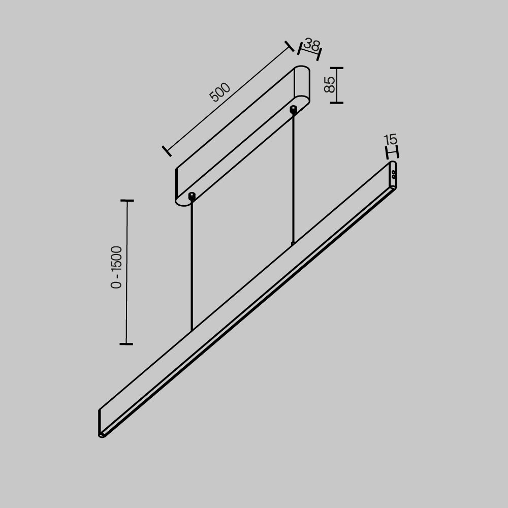 Линейный подвесной светильник Maytoni Ephoria P109PL-36W2.7-6K-B