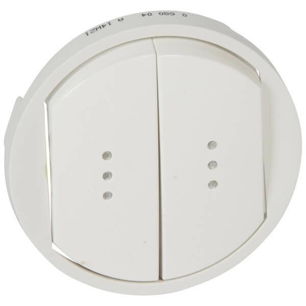 Лицевая панель Legrand Celiane выключателя двухклавишного с подсветкой белая 068004