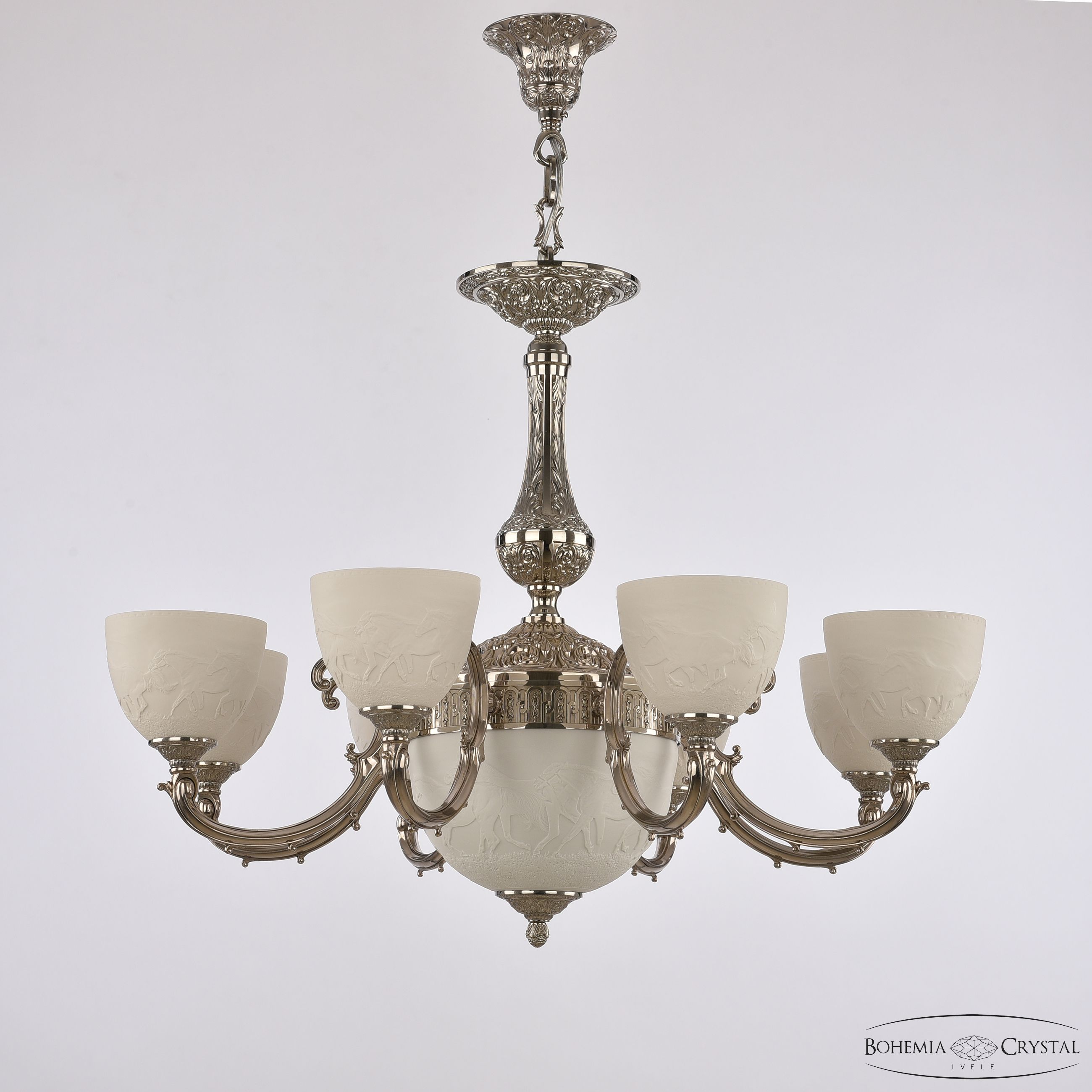 Подвесная люстра Bohemia Ivele Crystal Verona 72109P/8/210 Ni P1 U Horse