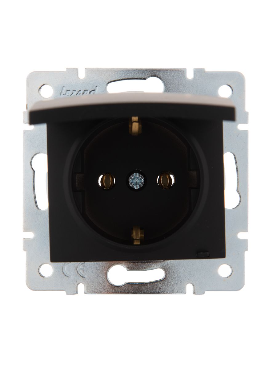 Розетка с/з с крышкой Lezard Karina 707-4288-123B