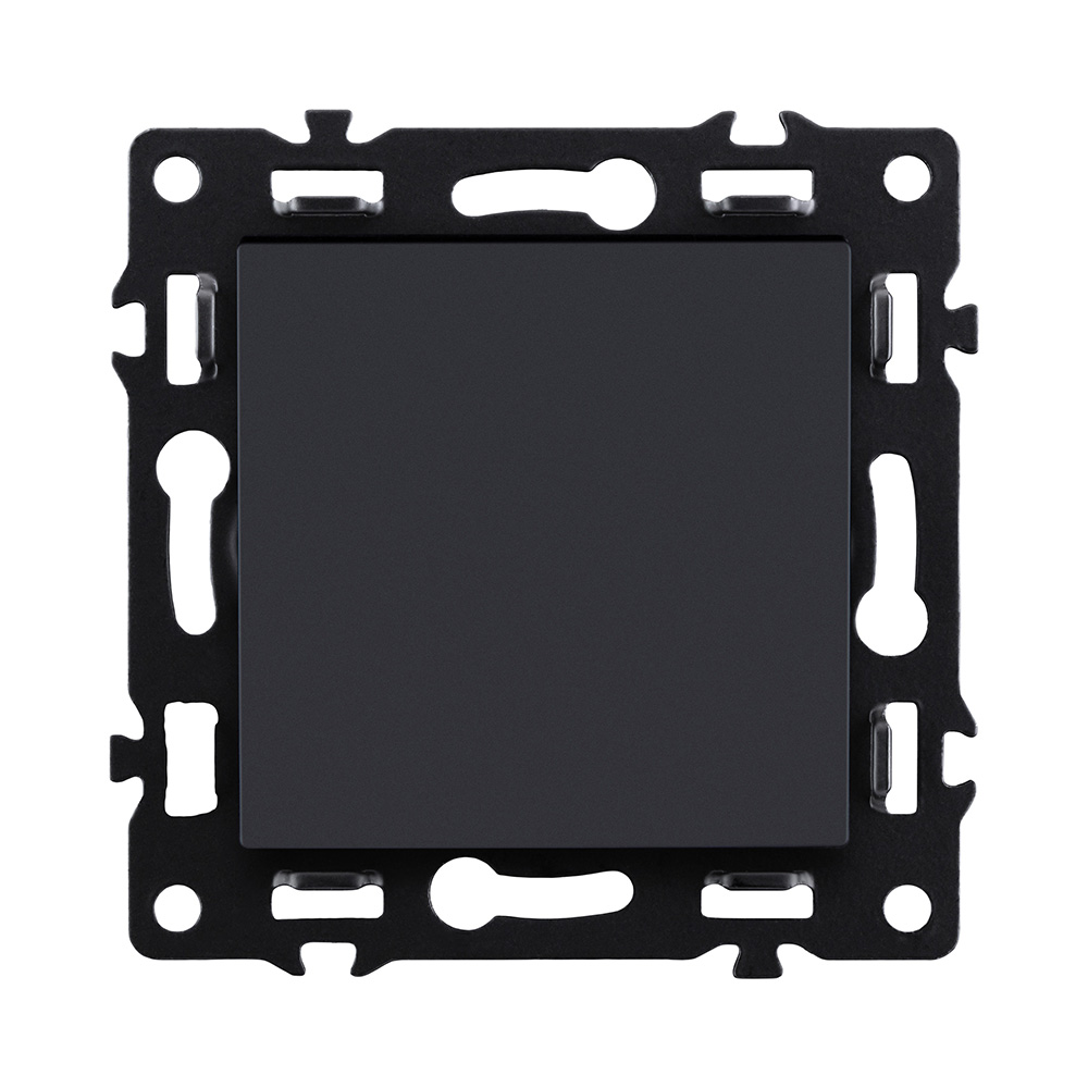 Выключатель 1-клавишный 10А/250В, черный Kollinger Asthetik AS-001BK