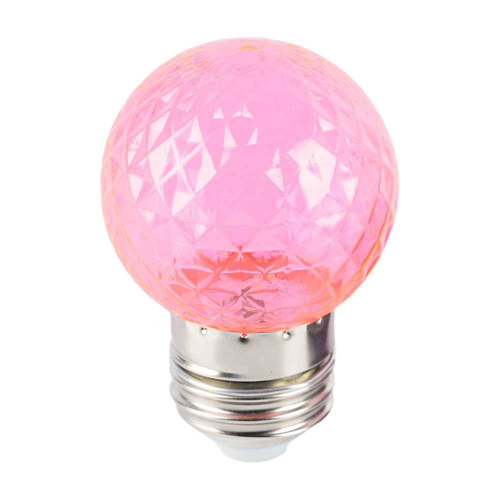 Лампа светодиодная Feron LB-385 шар розовый прозрачный E27 1W 230V 52177