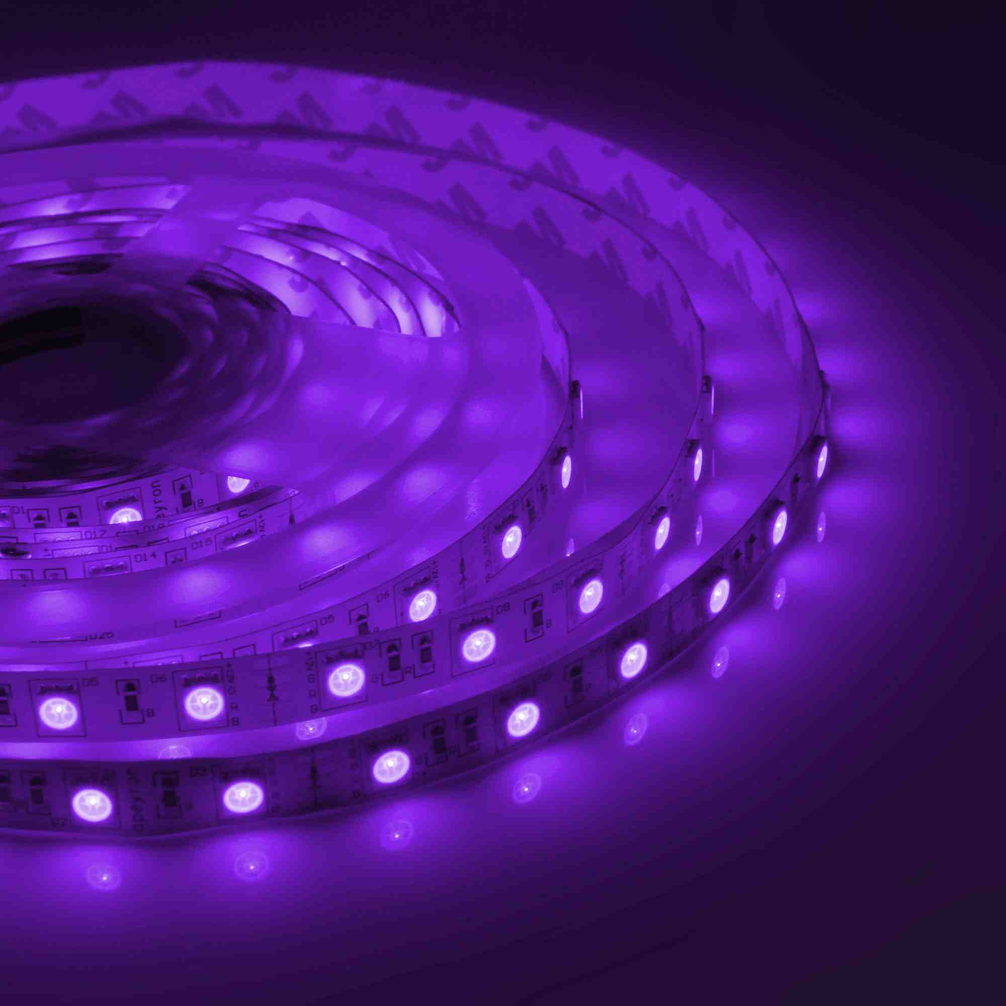 Светодиодная лента Apeyron 12В СТ 14,4Вт/м smd5050 60д/м IP67 (НАНО) 5м RGB 00-75