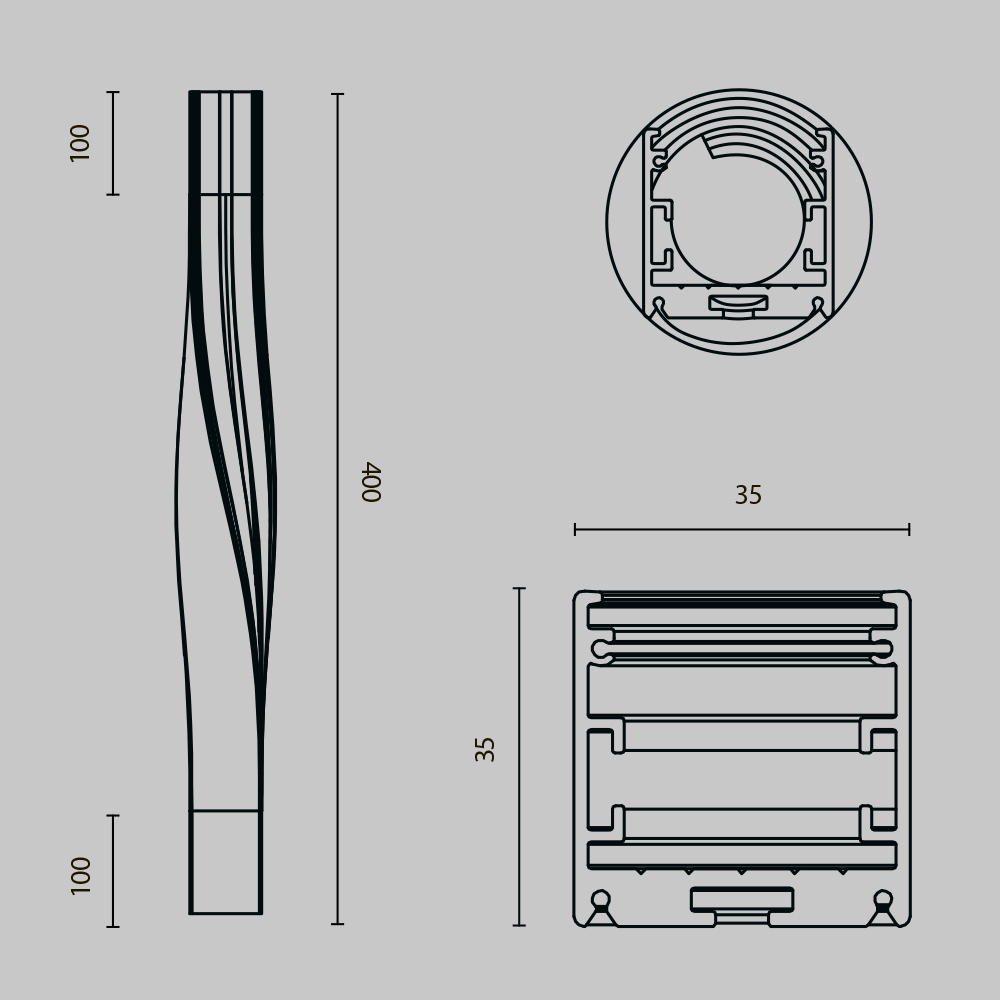 Радиусный профиль Maytoni Led strip ALM-3535R-B-TL-90°-0.4M