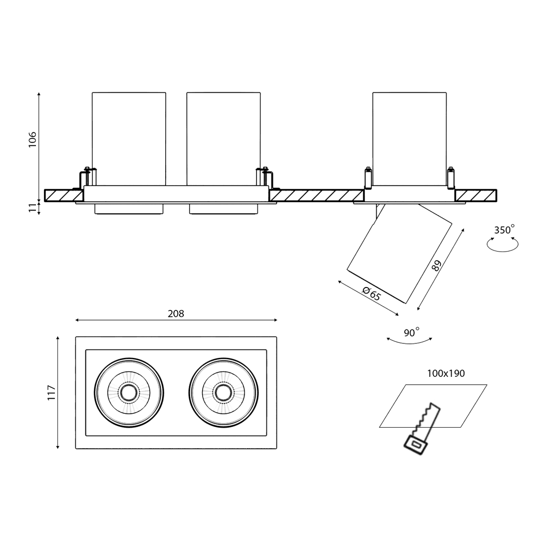 Спот DesignLed SPL-SQ2-12-NW 002787