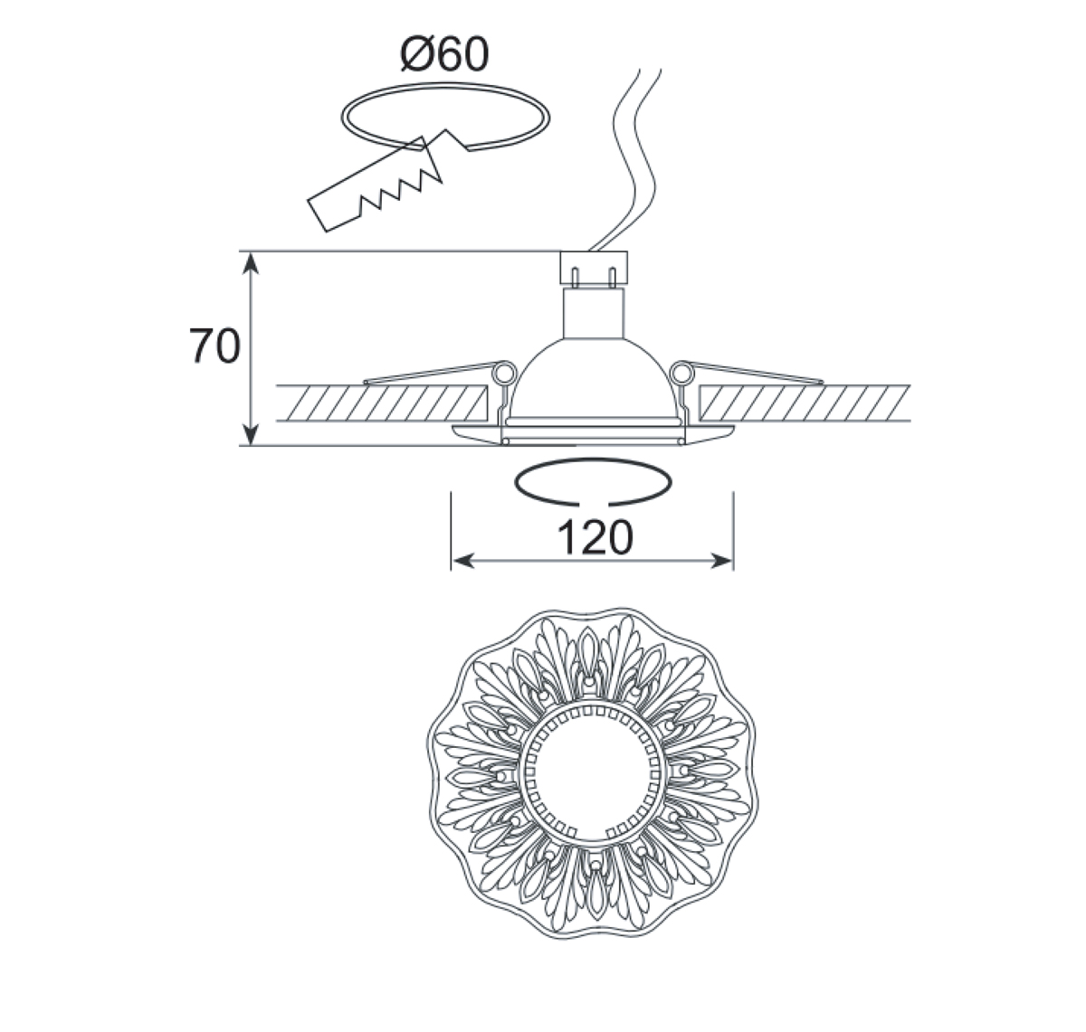 Встраиваемый светильник Donolux N1555 N1562-Gold+white